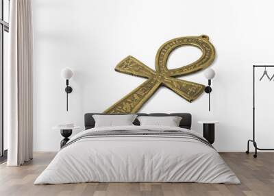 Egyptian symbol of life Ankh isolated on white with shadows Wall mural