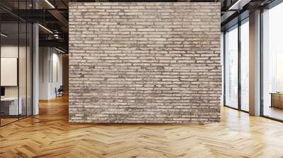 Old gray brick wall texture background. Vintage grunge architecture or interior design abstract texture. Wall mural