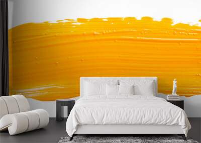 Orange yellow brush stroke isolated on white background. Orange abstract stroke. Colorful watercolor brush stroke. Wall mural