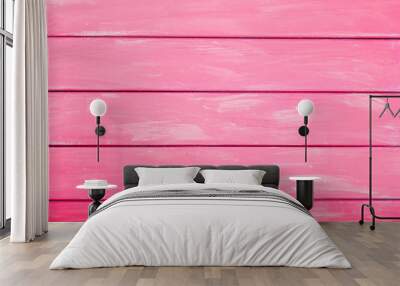 Pink red colored wood background, abstract wood background for design Wall mural