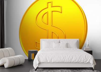 Golden dollar sign. Wall mural