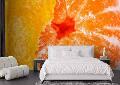 Ripe juicy tangerine. Wall mural