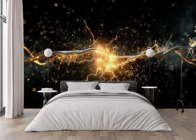 Sparks between two wires close up. Wall mural