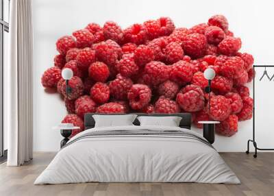 Tasty red raspberry background. Wall mural