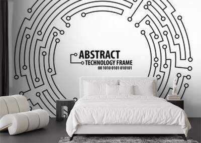 Abstract technology round frame Wall mural