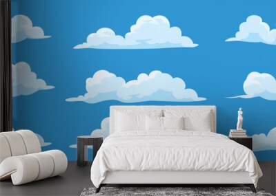 Set of cartoon clouds Wall mural