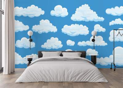 Set of cartoon clouds Wall mural