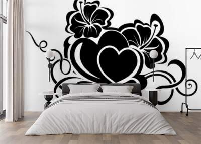 valentine day floral design element Wall mural