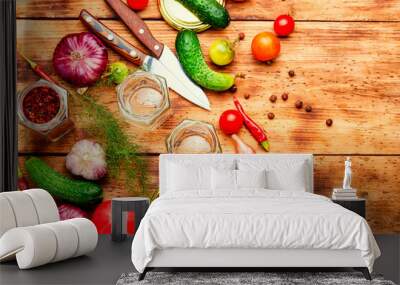 Assortment of pickled vegetable Wall mural