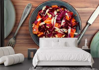 Colorful salad with chicory, healthy meal Wall mural