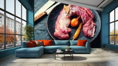 Fresh raw pork tenderloin. Wall mural