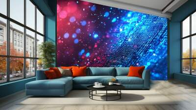 Abstract digital background with data and code elements, representing the... Wall mural