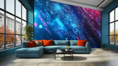 Abstract digital background with data and code elements, representing the... Wall mural