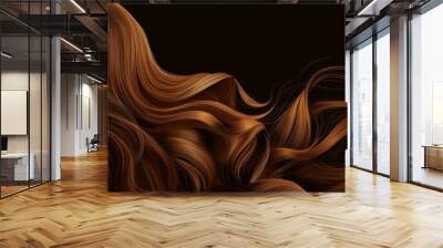 Beautiful long healthy and silky brown hair background with lot of copy space, Generative AI Wall mural