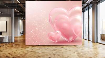 Light pink valentine heart banner graphic for web design and valentine's day.... Wall mural