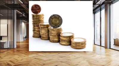 graph of the exchange rate of the American dollar to currencies, horizontal photo Wall mural