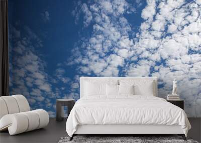 blue sky background with tiny clouds Wall mural