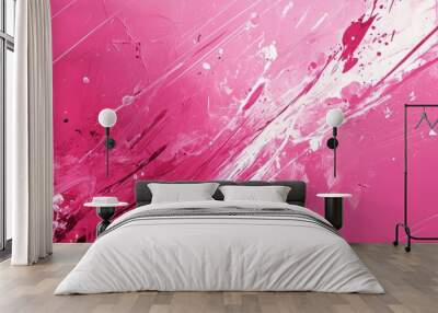 Dynamic pink abstract expression exploring vibrant artistic energy through fluid brushstrokes and color blends Wall mural