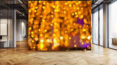 gold bokeh abstract background defocused lights,  christmas light night bokeh Wall mural