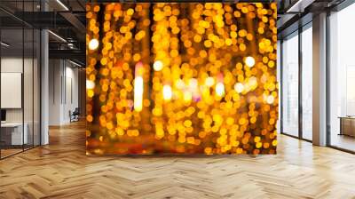 gold bokeh abstract background defocused lights,  christmas light night bokeh Wall mural