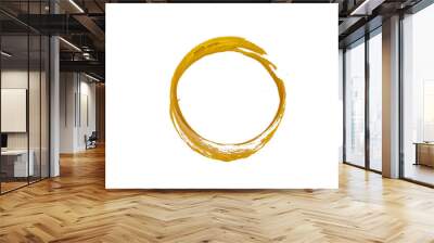 Gold glittering circle of paint golden glitter texture. Abstract gold glittering textured. gold circle frame set Wall mural