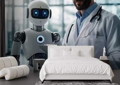 The future of healthcare integrating robotics and ai in medical practice Wall mural