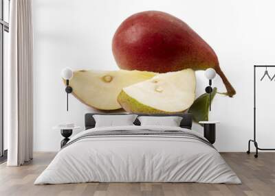 Pear ripe natural on a white background Wall mural