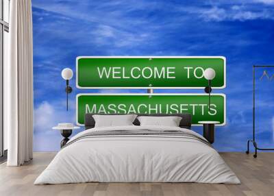 Massachusetts State Welcome Sign Wall mural