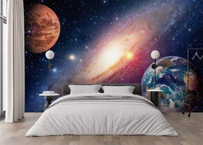 Space planet galaxy milky way Earth Mars universe astronomy solar system astrology. Elements of this image furnished by NASA. Wall mural