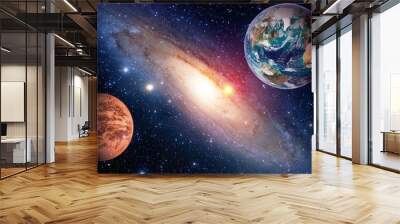 Space planet galaxy milky way Earth Mars universe astronomy solar system astrology. Elements of this image furnished by NASA. Wall mural