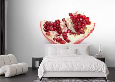 Fresh ripe pomegranate isolated on white background Wall mural