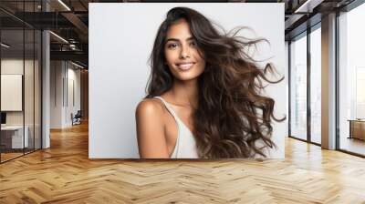 Beautiful Indian woman with shiny hair Wall mural