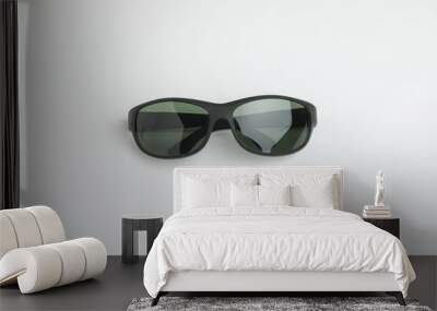 Black glasses icon, on the white background. Wall mural