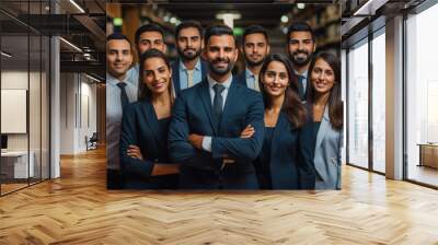 Confident and successful businesspeople group standing at office. Wall mural