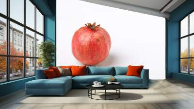 Fresh pomegranate fruit on white background Wall mural