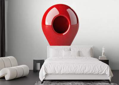 red location pin on white background Wall mural