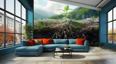 root image of plant Wall mural