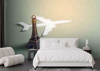 Travel concept , Eiffel tower miniature Wall mural