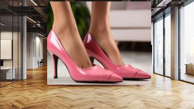 woman wearing high heel sandals Wall mural