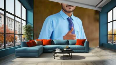 Young indian banker or agronomist in uniform and giving expression. Wall mural