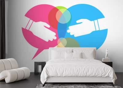 hand shake Wall mural