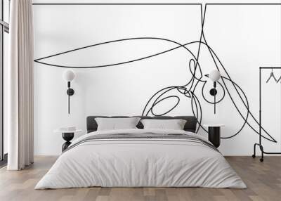 Line icon olives -Continuous one line drawing Wall mural