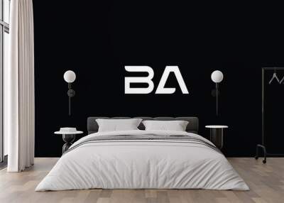 Logo Monogram Slash concept with Modern designs template letter BA Wall mural