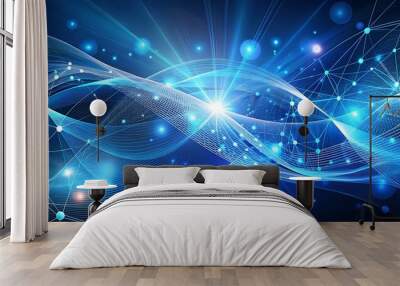 Abstract Blue Network Background. Wall mural