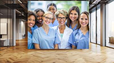 Diverse Healthcare Professionals Smiling Together. Wall mural