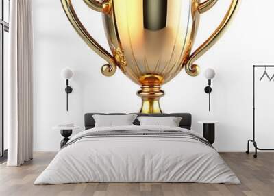 Golden Trophy Cup Award Isolated on White Background. Wall mural