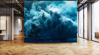 blue smoke in water over the ocean Wall mural