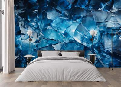 Crystalline structures in glacial blues Wall mural