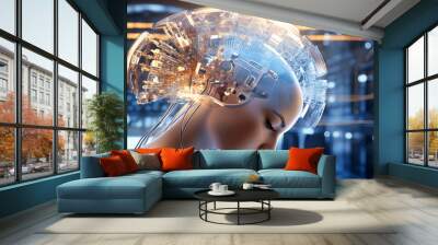 Neural Implant Technologies, Bridging Thoughts to the Digital Realm Wall mural