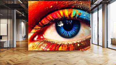 rainbow eye Wall mural